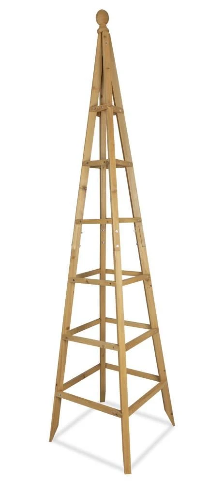 Woodside Wooden Garden Obelisk Pyramid Plant Support Trellis Climbing Frame - Image 3