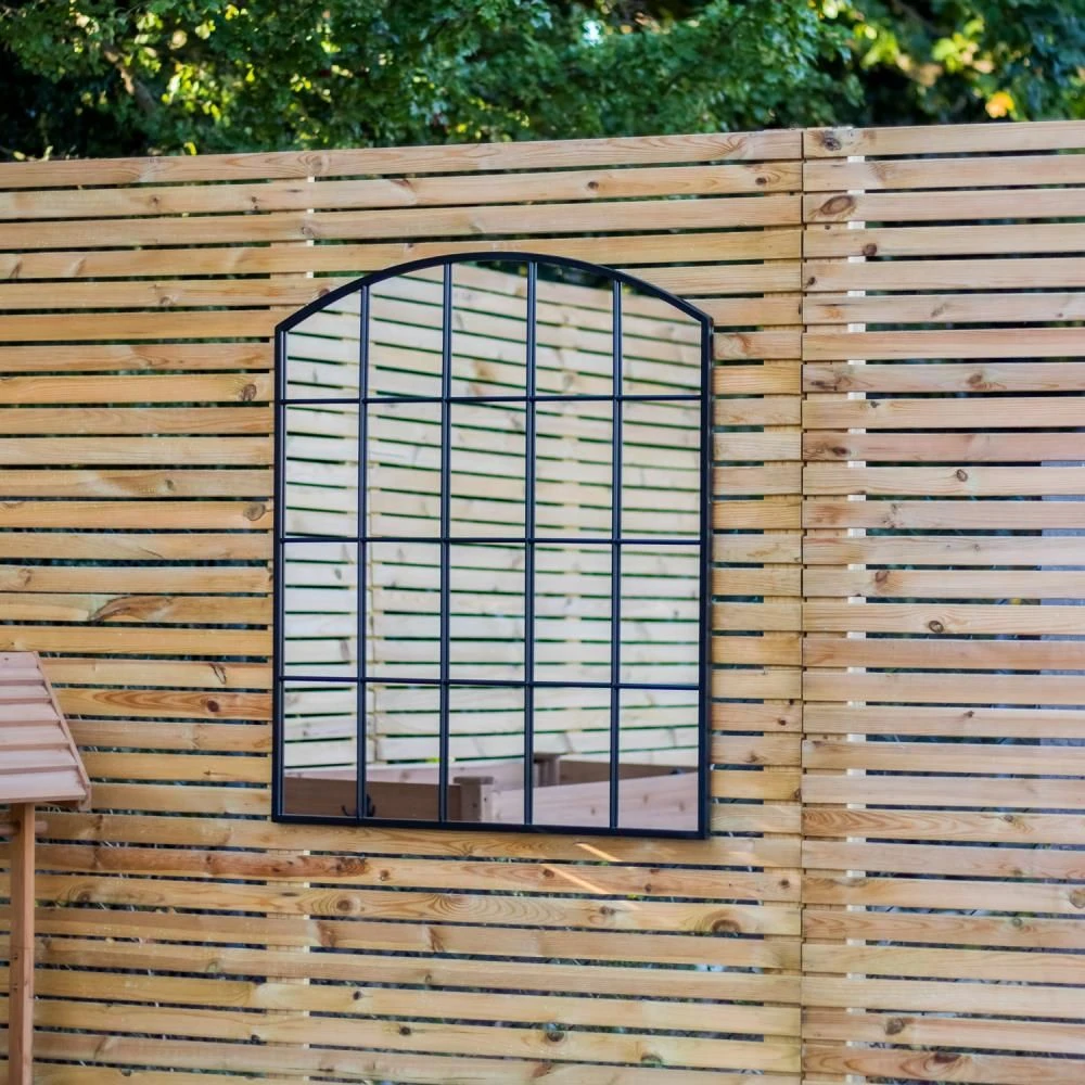 Woodside Mamble Decorative Arched Outdoor Garden Mirror, W: 76cm X H: 91cm - Image 3