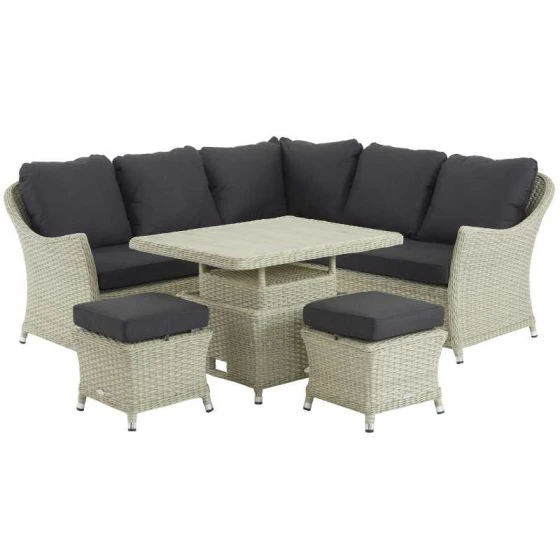 Bramblecrest Chatsworth Mini Modular Sofa Set W Adj Table & 2 Stools - Image 4