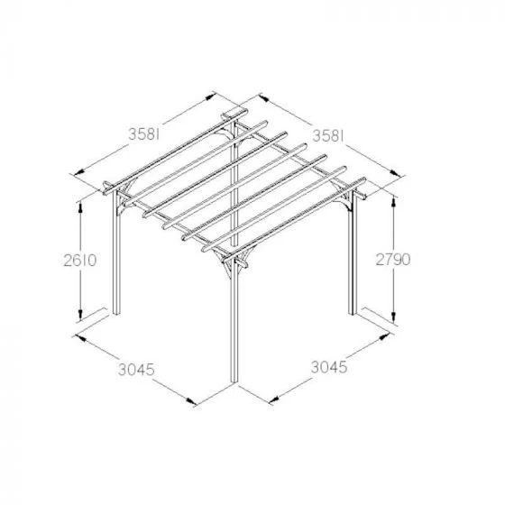 Forest Garden Ultima Pergola 3.6m - Home Delivery - Image 2
