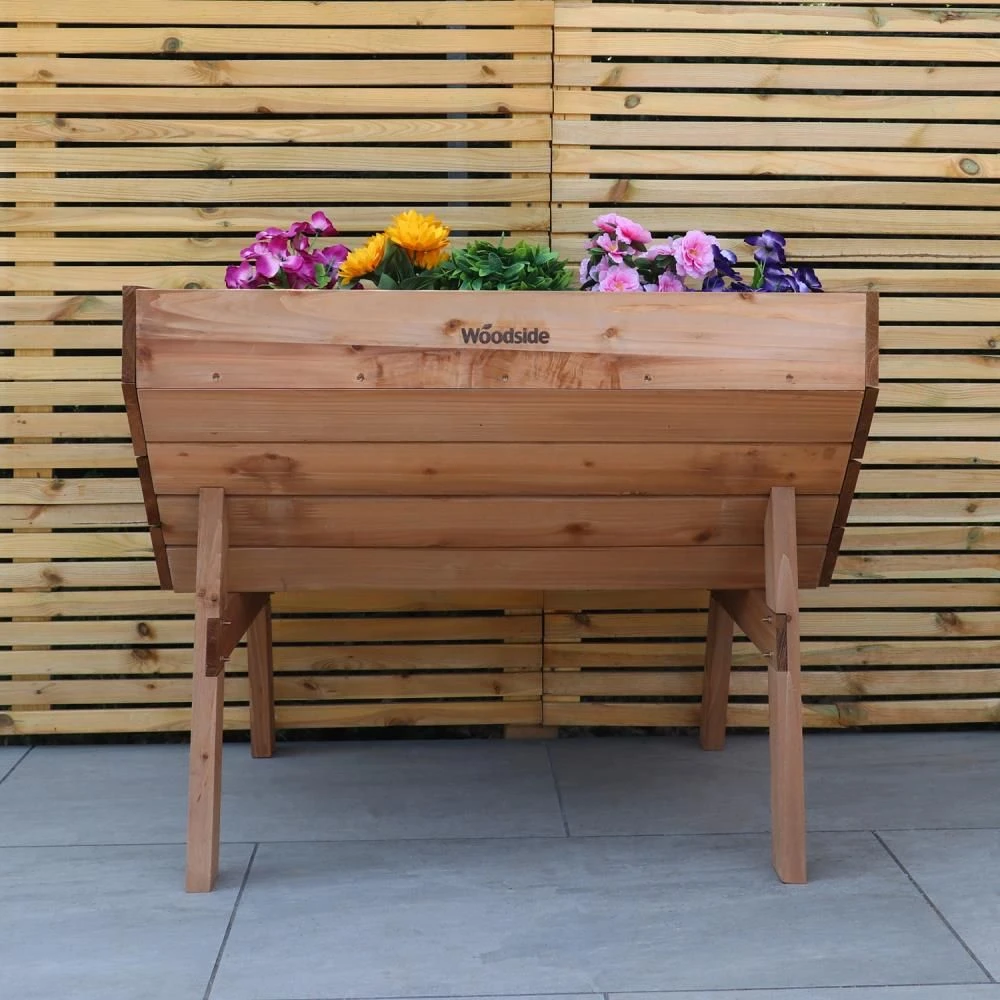 Woodside Raised Wooden Garden Bed Planter, Plants & Vegetable/Herb Box, Medium 100cm - Image 3