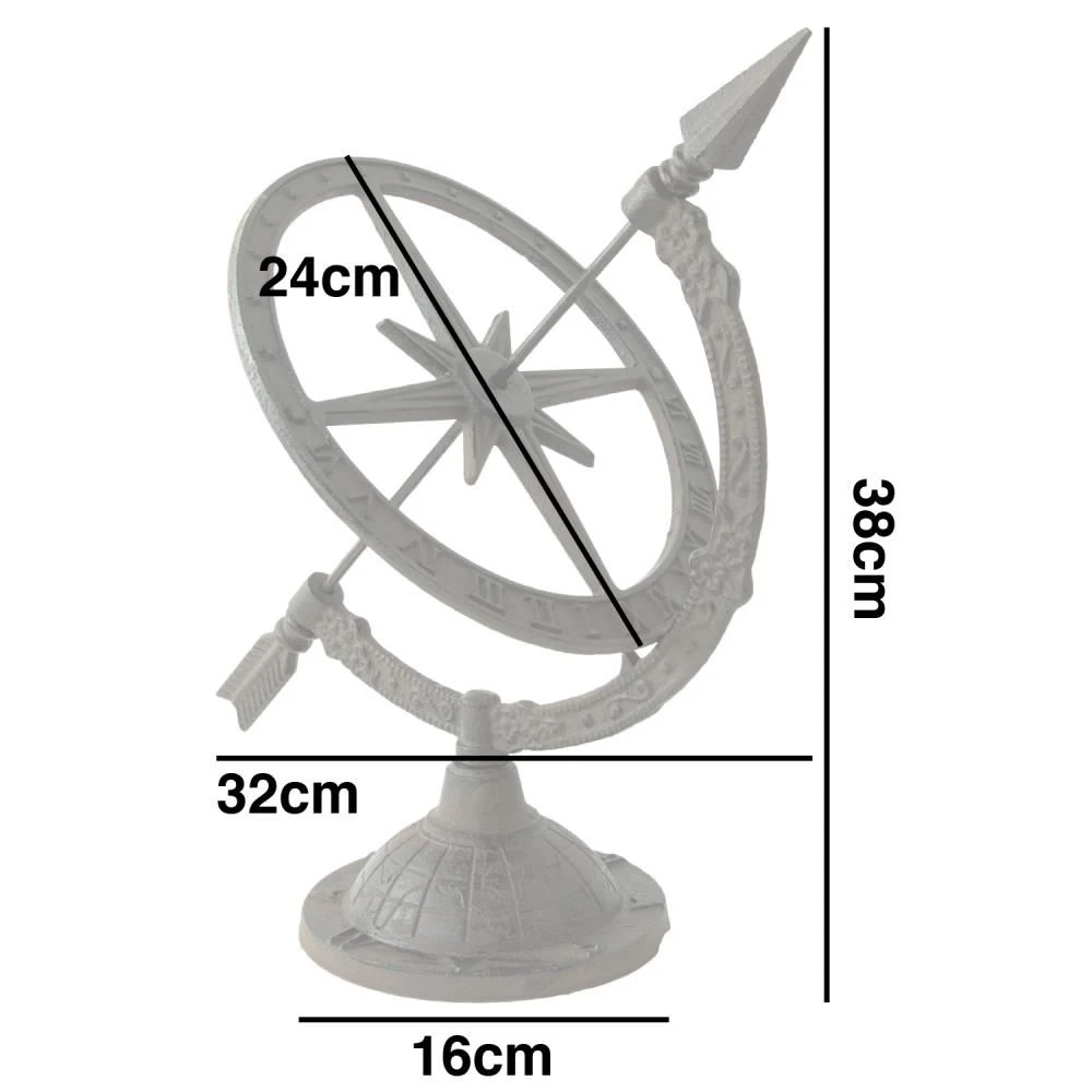 Woodside Decorative Cast Iron Traditional Antique Garden Table Sundial - Image 8