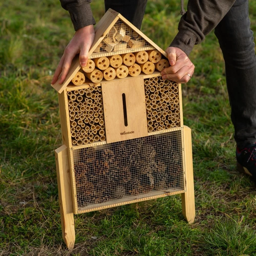 Woodside Standing Wooden Insect Hotel With Ground Stakes, Outdoor Bug/Bee House - Image 4