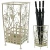 Maribelle White Traditional Floral Design Umbrella And Walking Stick Stand