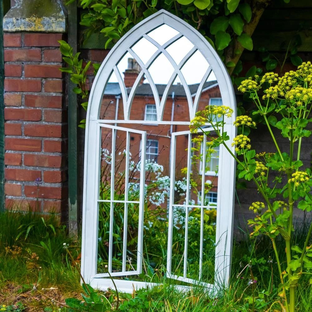 Woodside Truro XL Decorative Arched Outdoor Garden Mirror, W: 64cm X H: 117.5cm - Image 2