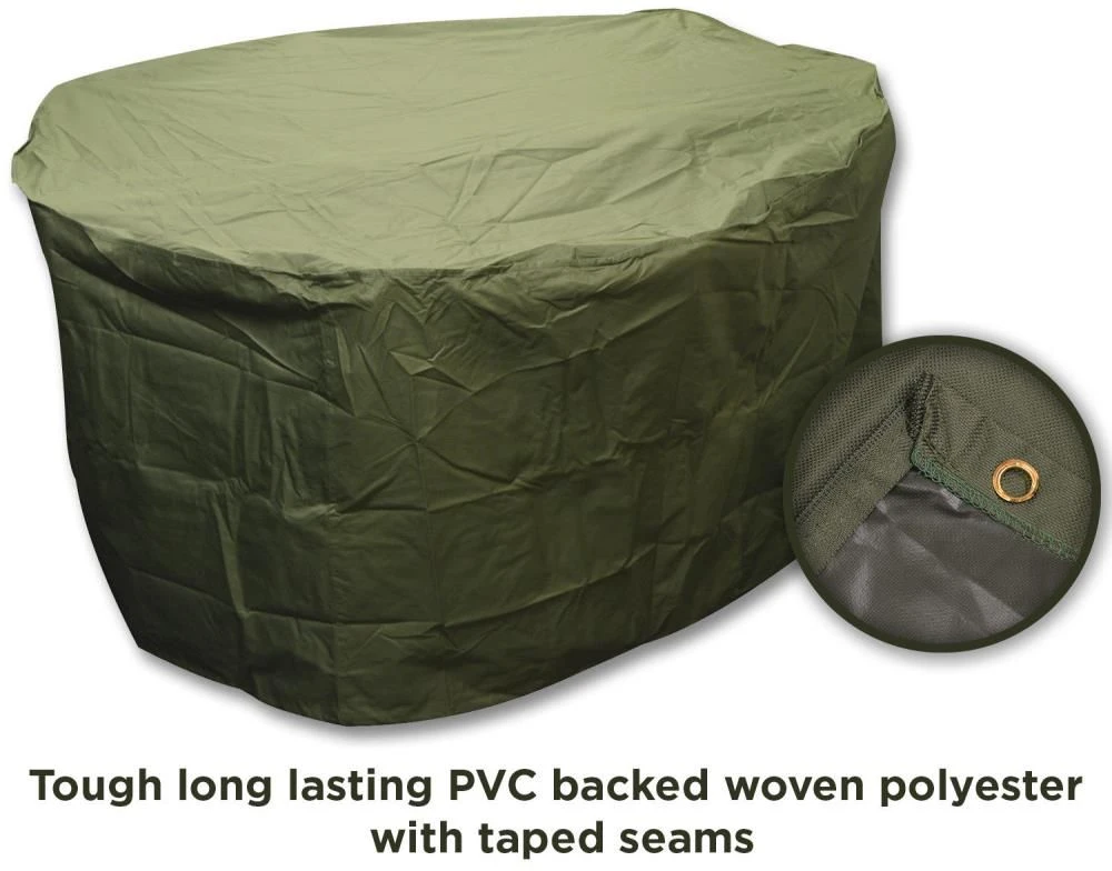Woodside 4-6 Seater Green Waterproof Round Garden Patio Table Cover Furniture - Image 4