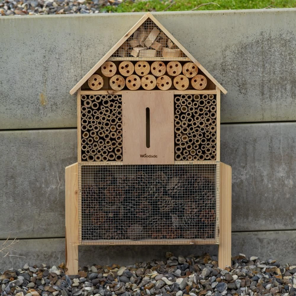 Woodside Standing Wooden Insect Hotel With Ground Stakes, Outdoor Bug/Bee House - Image 5