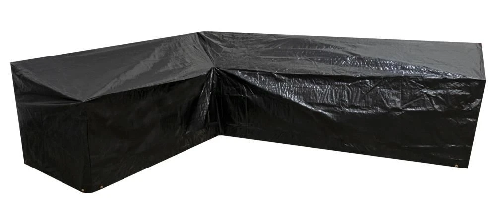 Woodside L Shape Outdoor Garden Corner Sofa & Table Dining Set Cover, Black - Image 2