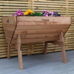 Woodside Raised Wooden Garden Bed Planter, Plants & Vegetable/Herb Box, Medium 100cm