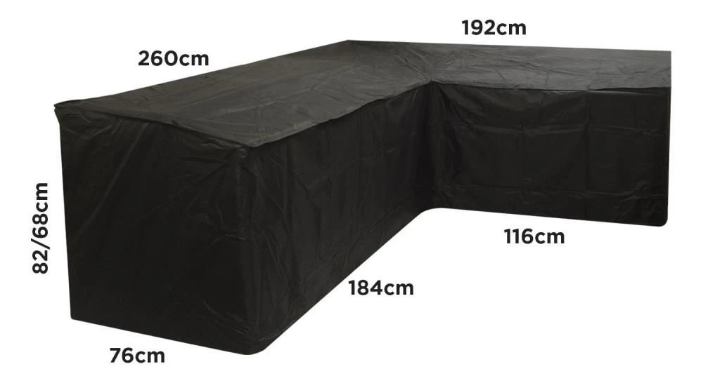 Woodside Black L Shape Outdoor Dining Waterproof Patio Set Cover Rattan - Image 6