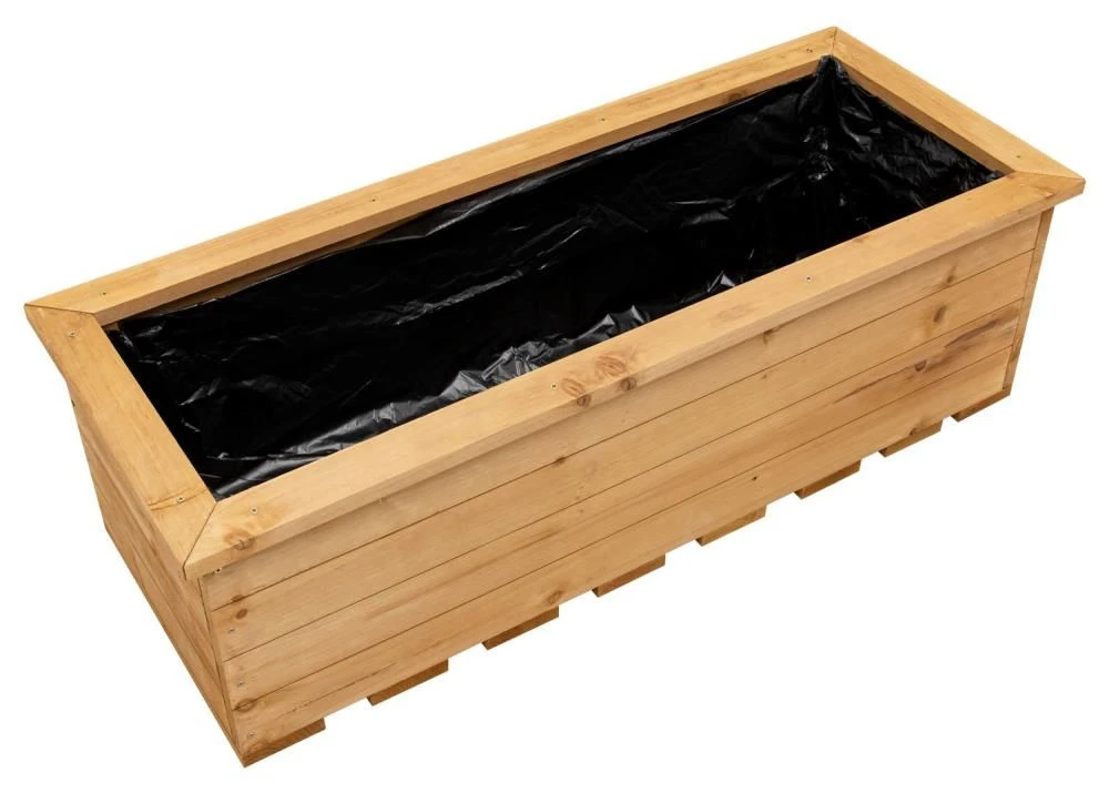 Woodside Reedham Stained Wooden Garden Trough Planter/Flower Trough Box, 95 Litres - Image 5