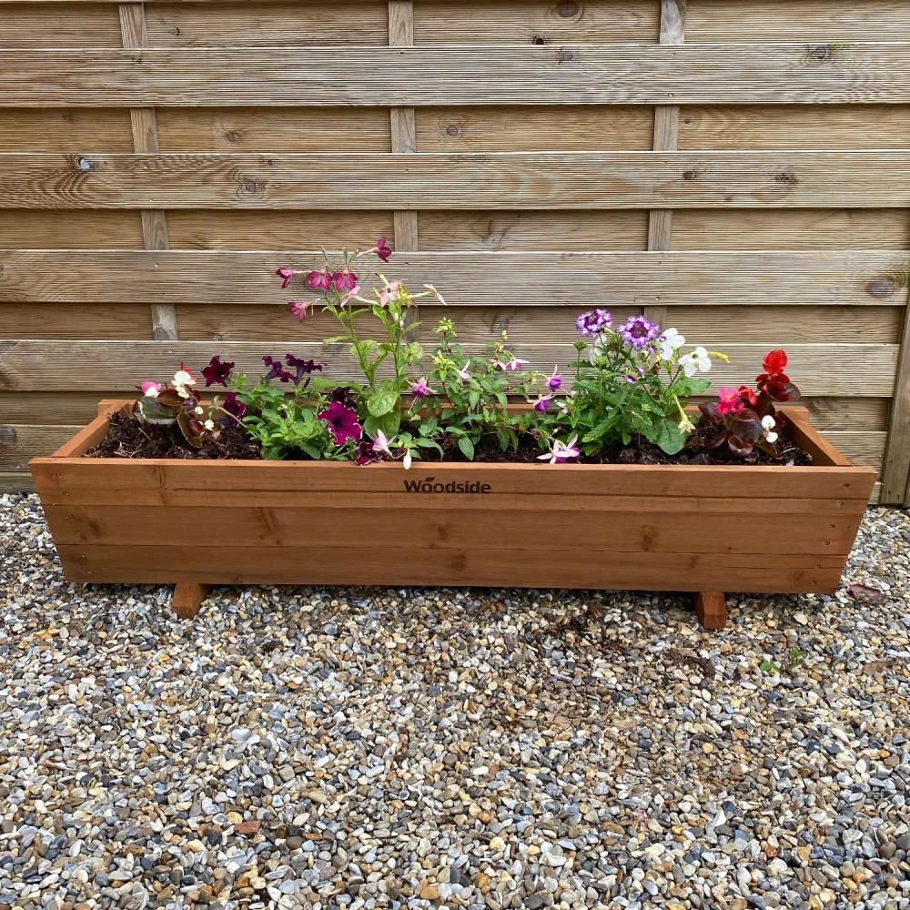 Woodside Sutton Wooden Garden Planter Plant/Flower Trough Container Box - Image 5