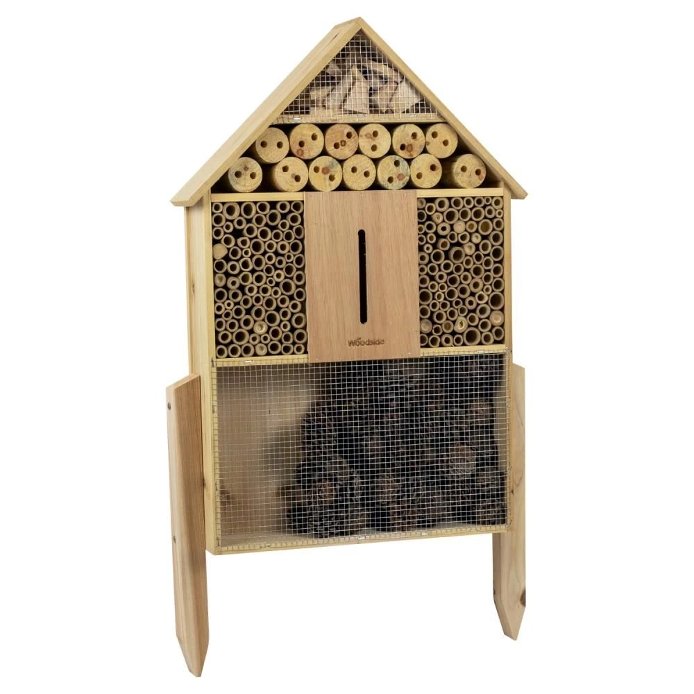 Woodside Standing Wooden Insect Hotel With Ground Stakes, Outdoor Bug/Bee House - Image 7