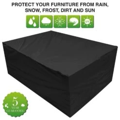 Oxbridge Black 8-10 Seater Waterproof Outdoor Garden Patio Set Furniture Cover