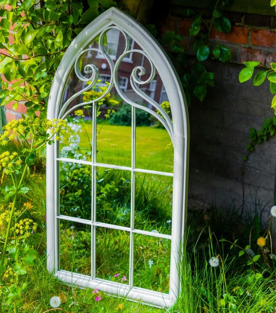 Woodside Selby XL Decorative Arched Outdoor Garden Mirror, W: 60.5cm X H: 111cm - Image 6