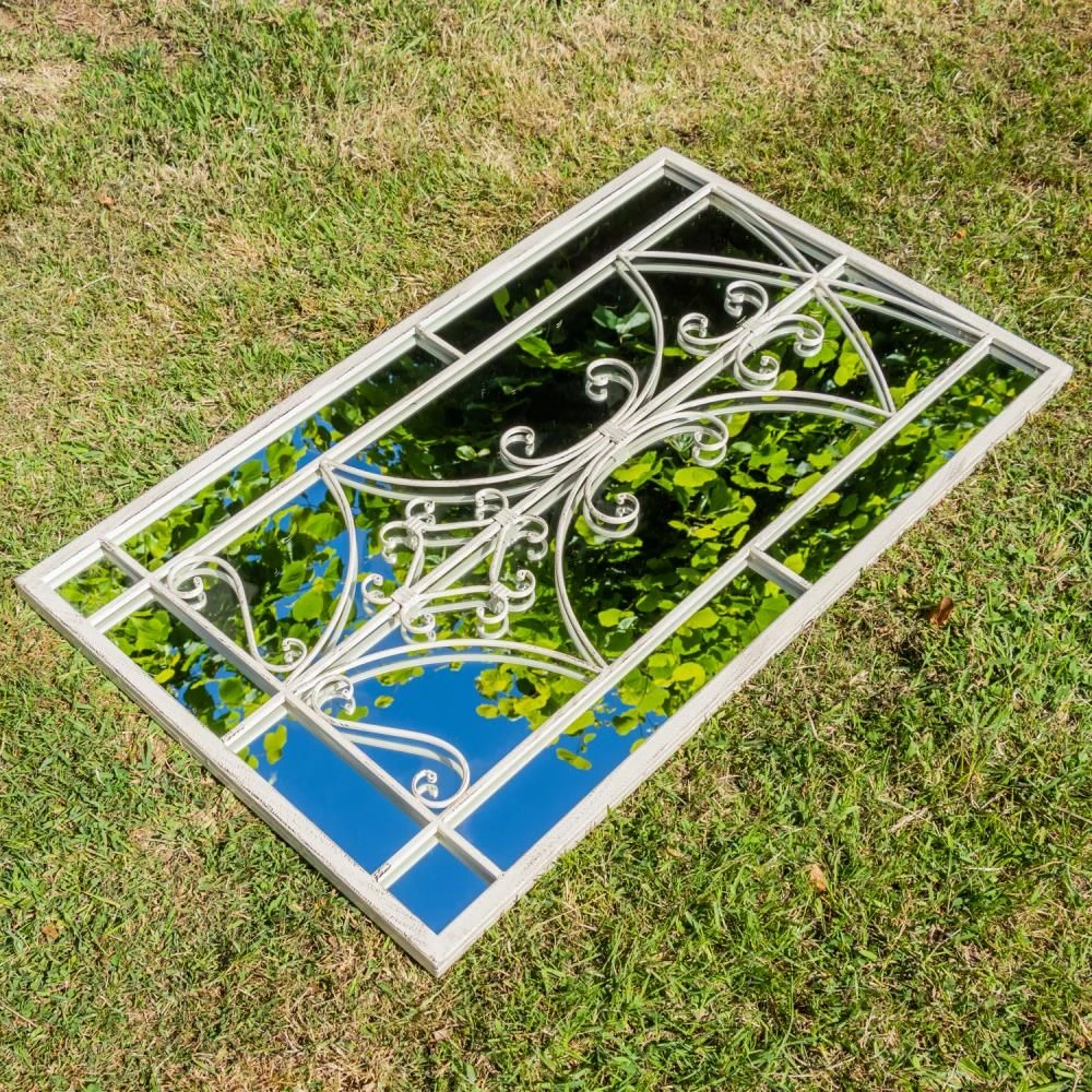 Woodside Alston Large Decorative Rectangle Outdoor Garden Mirror - Image 5