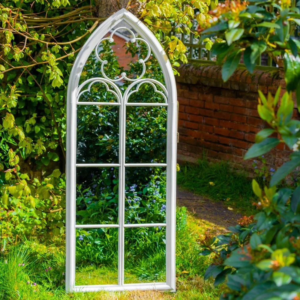 Woodside Darton XXL Decorative Arched Outdoor Garden Mirror - Image 3