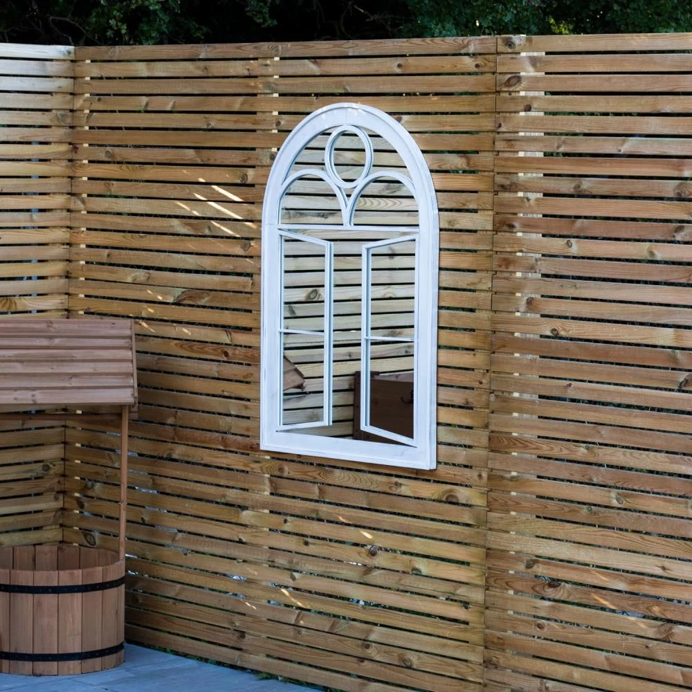 Woodside Acton Large Decorative Arched Outdoor Garden Mirror, 66.5cm X 97.5cm - Image 7