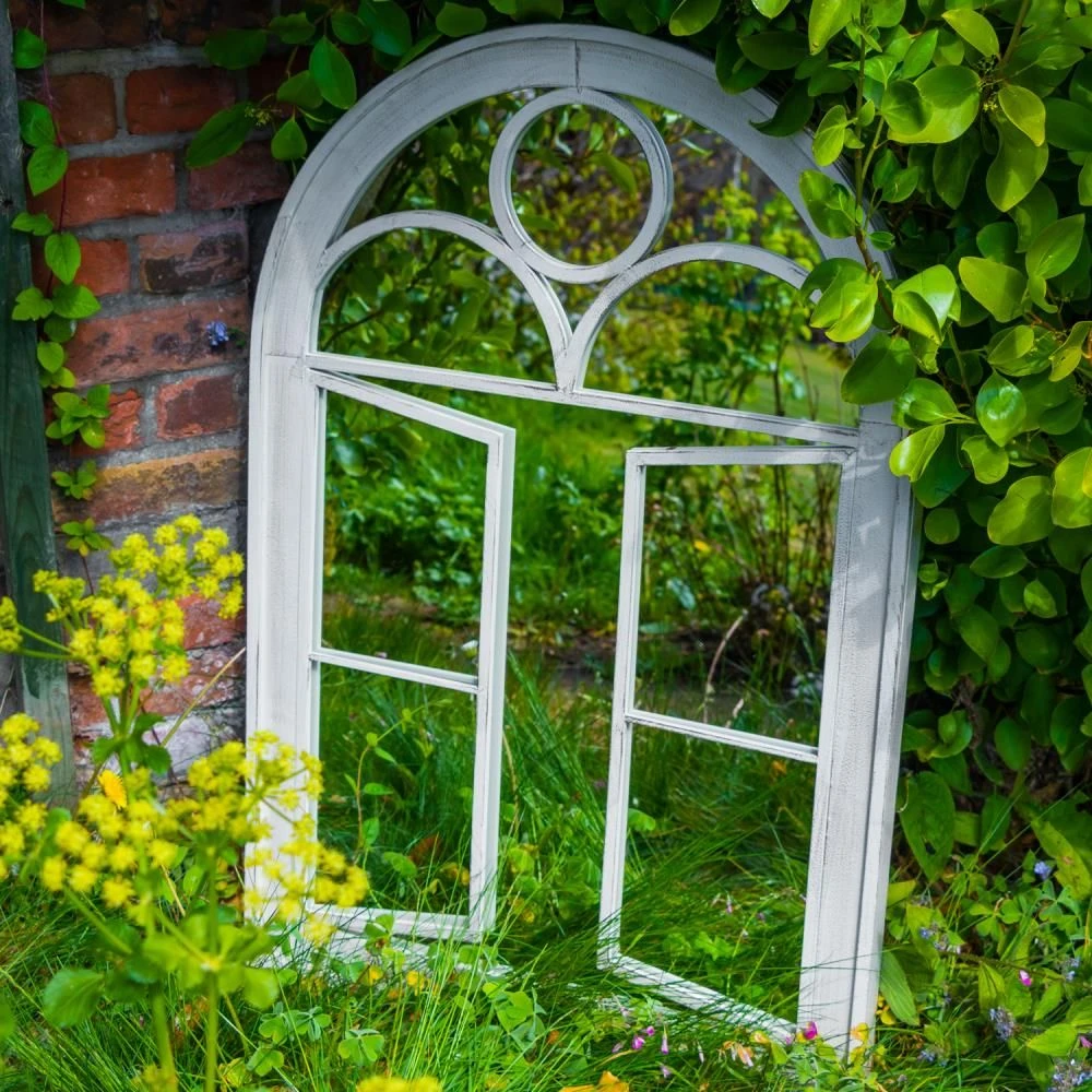 Woodside Acton Large Decorative Arched Outdoor Garden Mirror, 66.5cm X 97.5cm - Image 3