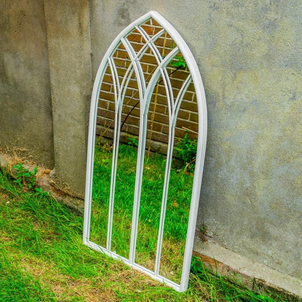 Woodside Ealing XL Decorative Arched Outdoor Garden Mirror, W: 60cm X H: 110cm - Image 2