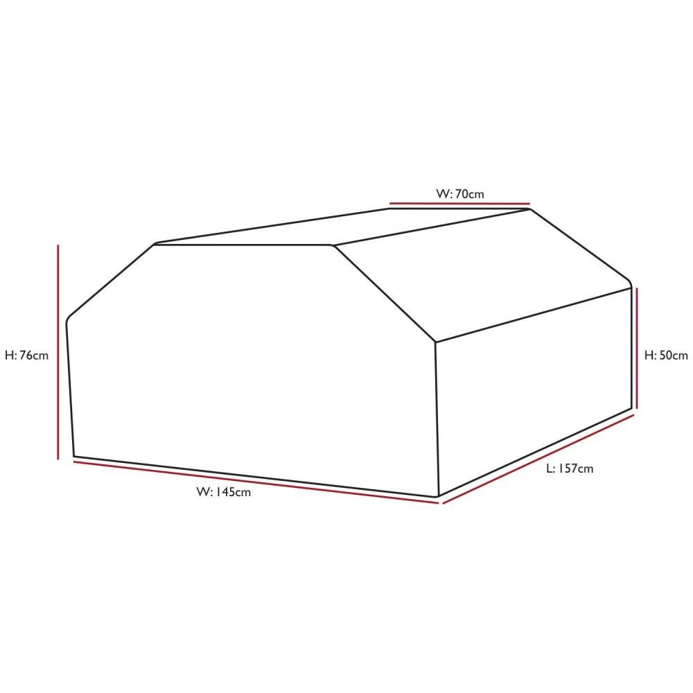 Woodside 6 Seater Square Picnic Table Waterproof Cover GREEN - Image 3