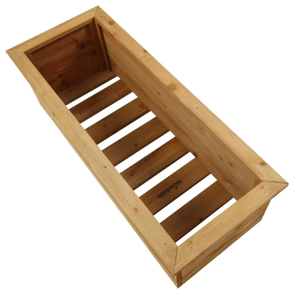 Woodside Reedham Stained Wooden Garden Trough Planter/Flower Trough Box, 95 Litres - Image 8