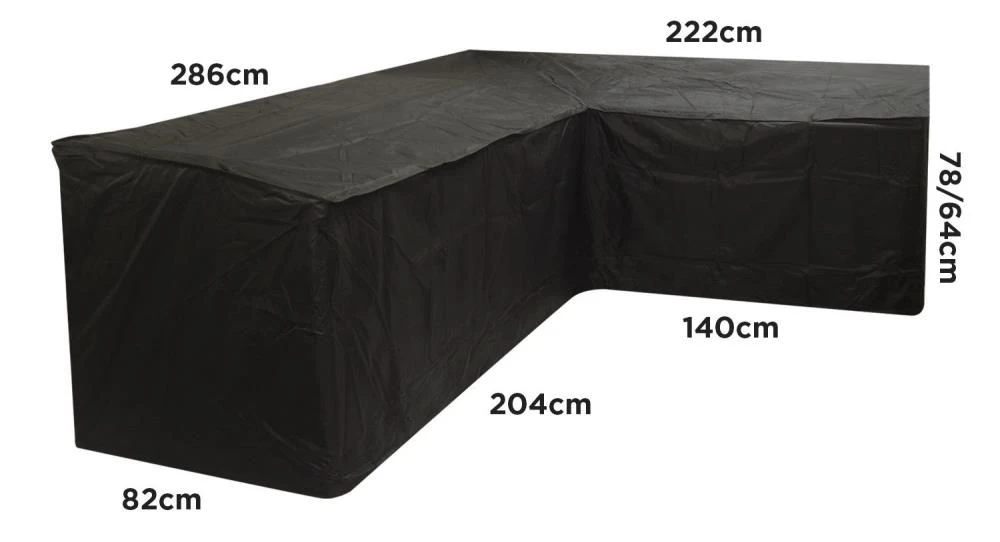 Woodside Black L Shape Outdoor Dining Waterproof Patio Set Cover Rattan - Image 5