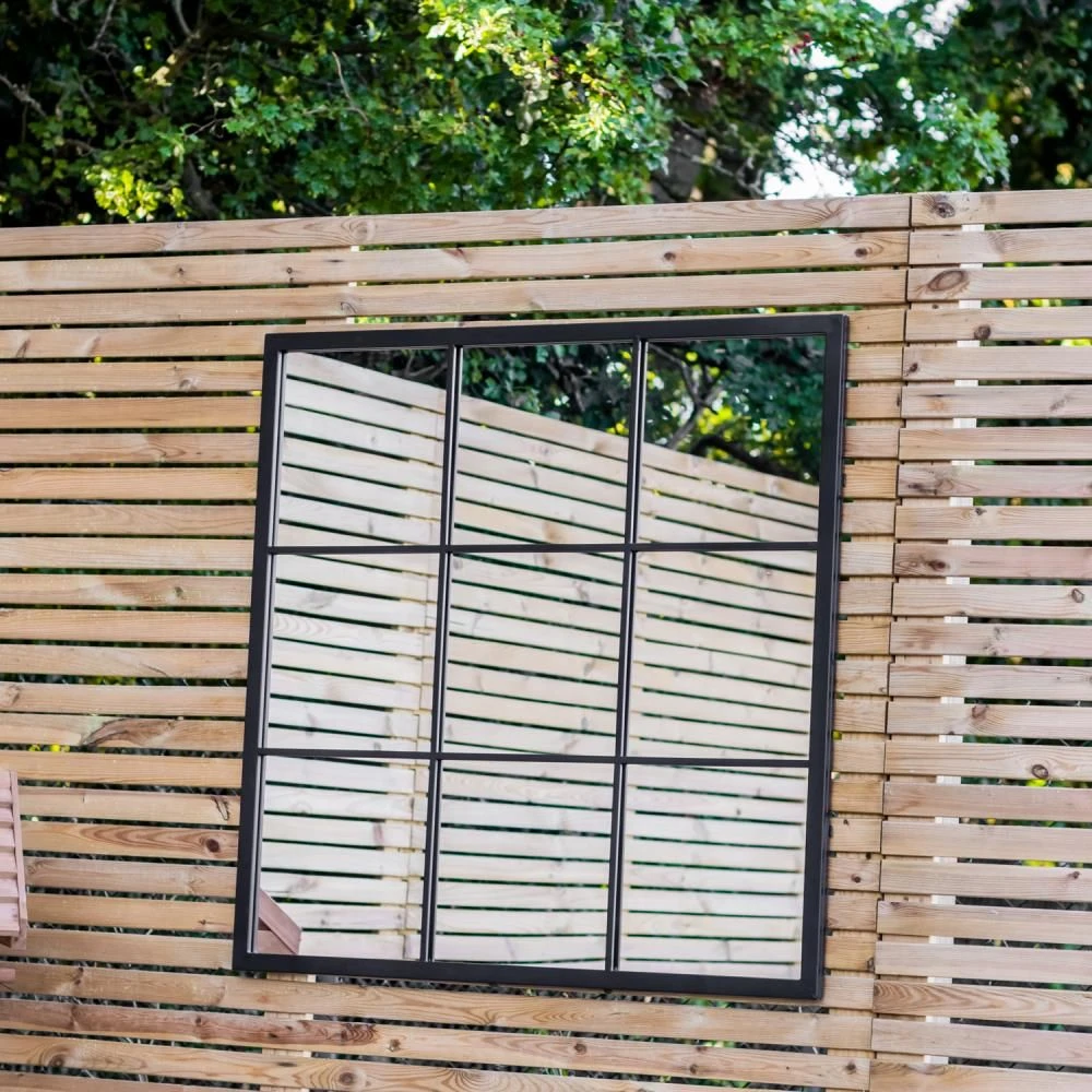 Woodside Radcot XL Decorative Square Outdoor Garden Mirror, W: 90cm X H: 90cm - Image 2