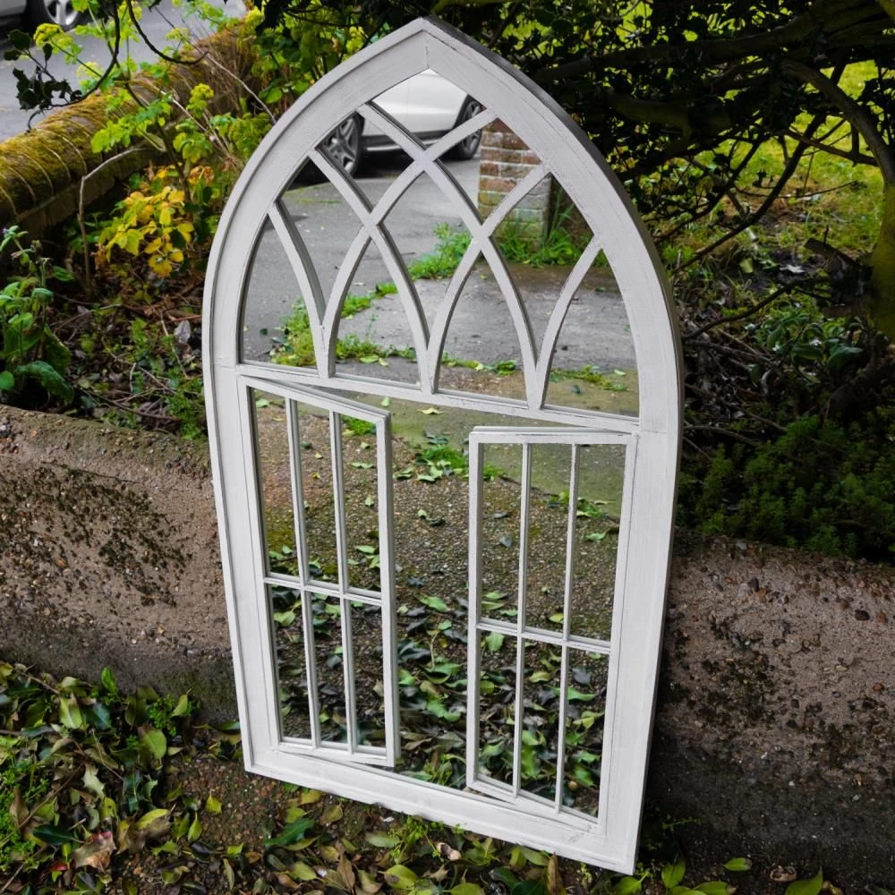 Woodside Truro XL Decorative Arched Outdoor Garden Mirror, W: 64cm X H: 117.5cm - Image 6