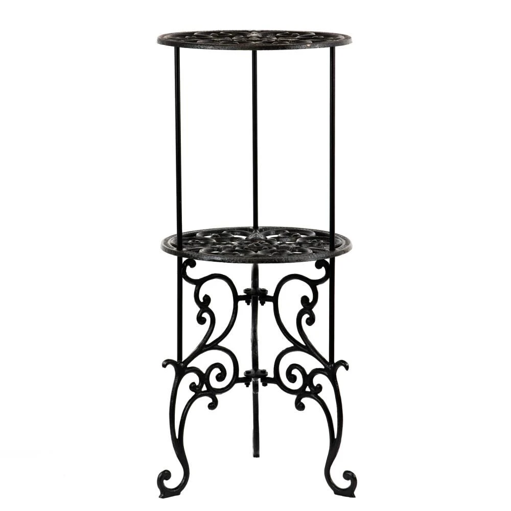 Woodside Heavy Duty Cast Iron Indoor/Outdoor Two Tier Plant Pot Display Stand - Image 4