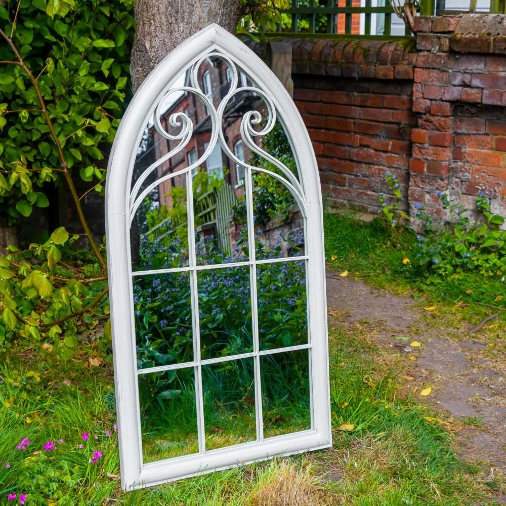 Woodside Selby XL Decorative Arched Outdoor Garden Mirror, W: 60.5cm X H: 111cm - Image 2