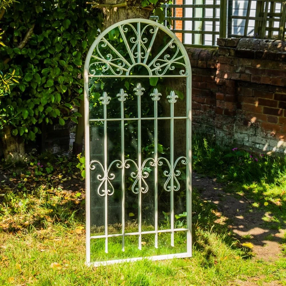 Woodside Bexley XXL Decorative Arched Outdoor Garden Mirror - Image 2