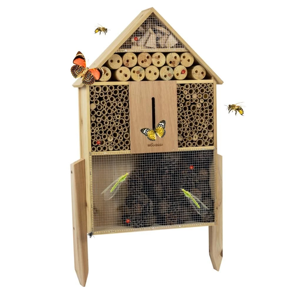 Woodside Standing Wooden Insect Hotel With Ground Stakes, Outdoor Bug/Bee House - Image 6