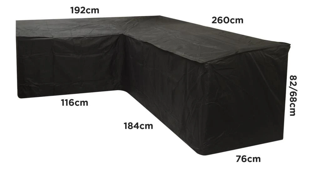 Woodside Black L Shape Outdoor Dining Waterproof Patio Set Cover Rattan - Image 12
