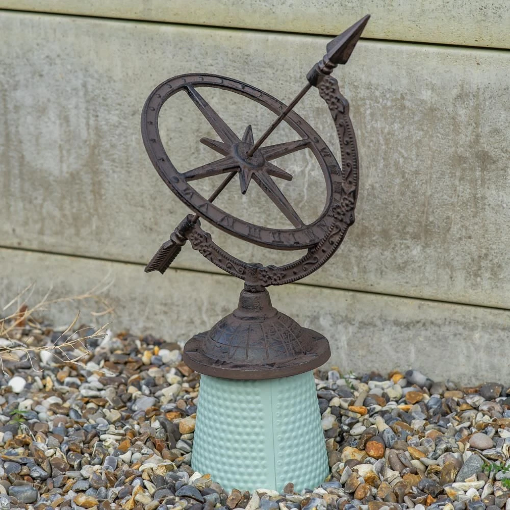 Woodside Decorative Cast Iron Traditional Antique Garden Table Sundial - Image 4