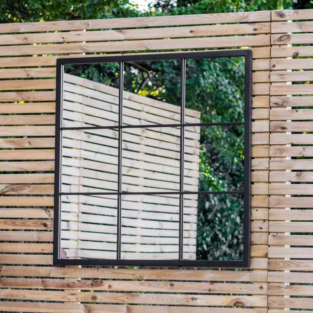 Woodside Radcot XL Decorative Square Outdoor Garden Mirror, W: 90cm X H: 90cm - Image 3