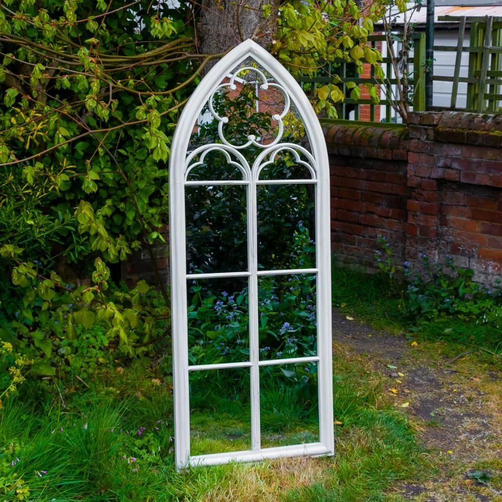 Woodside Darton XXL Decorative Arched Outdoor Garden Mirror - Image 2