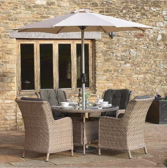 Bramblecrest Blenheim 4 Seat Set W 120cm Table & Parasol - Image 4