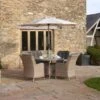 Bramblecrest Blenheim 4 Seat Set W 120cm Table & Parasol