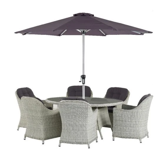 Bramblecrest Chatsworth 6 Seat Set W 175cm Elliptical Table & Parasol - Image 3