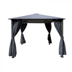 Eden Gazebo With Curtains 2.5m X 2.5m - Grey