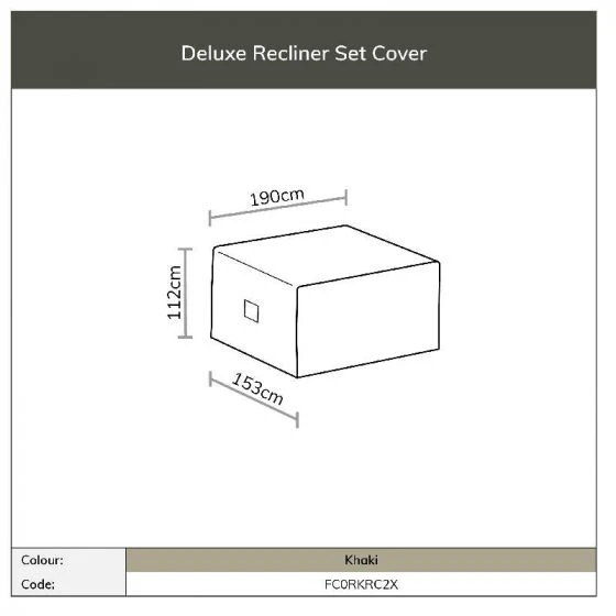 Bramblecrest Bramblecrest Cover Deluxe Recliner Set - Khaki - Image 4