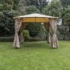Eden 3x3m Gazebo With Curtains Taupe