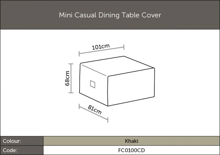 Mini Casual Dining Table Cover - Khaki - Image 2