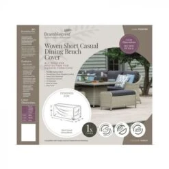 Bramblecrest Rattan Short Bench Cover - Monterey/Chedworth