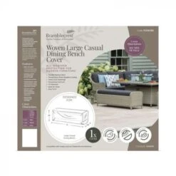 Bramblecrest Cover Long Casual Dining Bench Khaki - Chedworth/Monterey