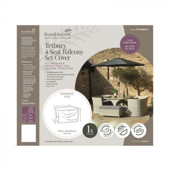 Bramblecrest Bramblecrest Cover 8 Seat Balcony Set - Khaki