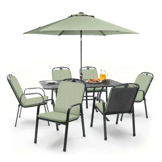 Kettler Siena 6 Seat Rectangular Set Sage Green - Image 2
