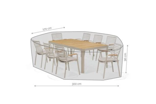 Lifestyle Gardens Cover 8 Seater 300x170x90cm Grey - Image 4
