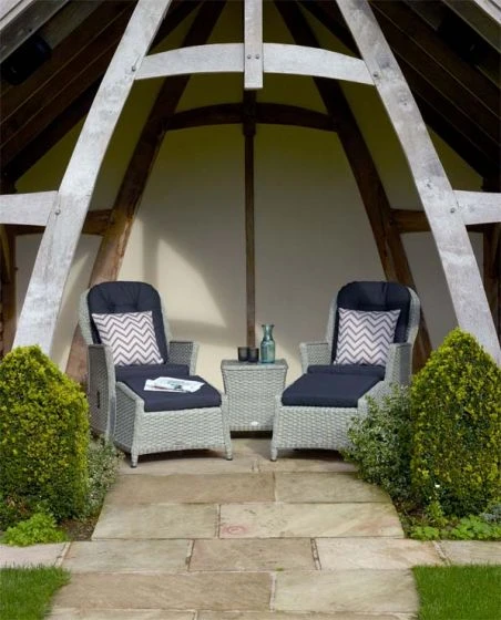 Bramblecrest Chatsworth Recliner Set W 2 Footstools & High Coffee Table - Image 2